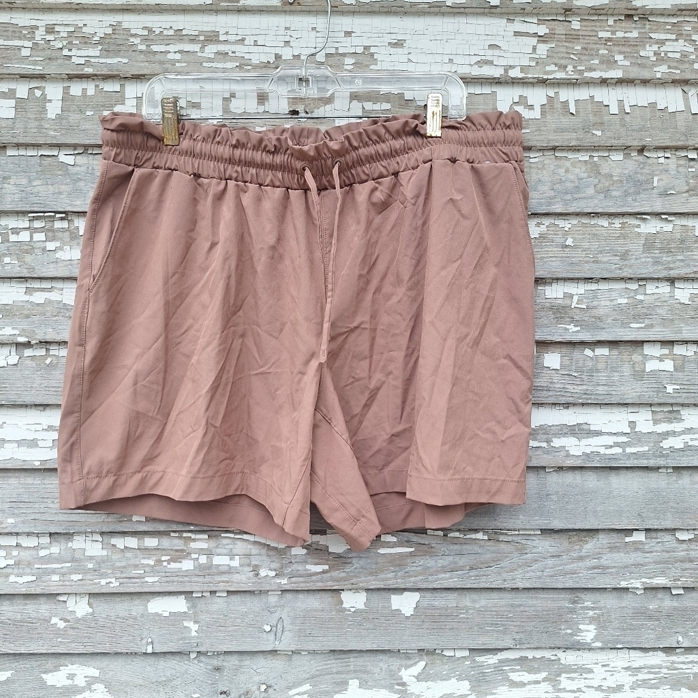 🌟 Mondetta Shorts Womens XL Brown Paperbag Elastic Waist Moisture Wicking